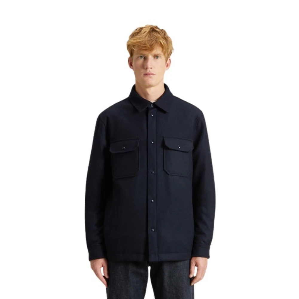 Woolrich Melton Wol Overhemd Blue Heren