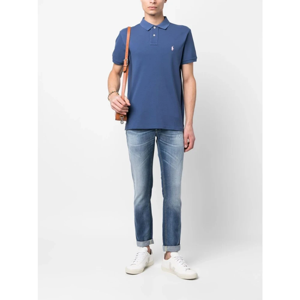 Ralph Lauren Old Royal Knit Polo Shirt Blue Heren