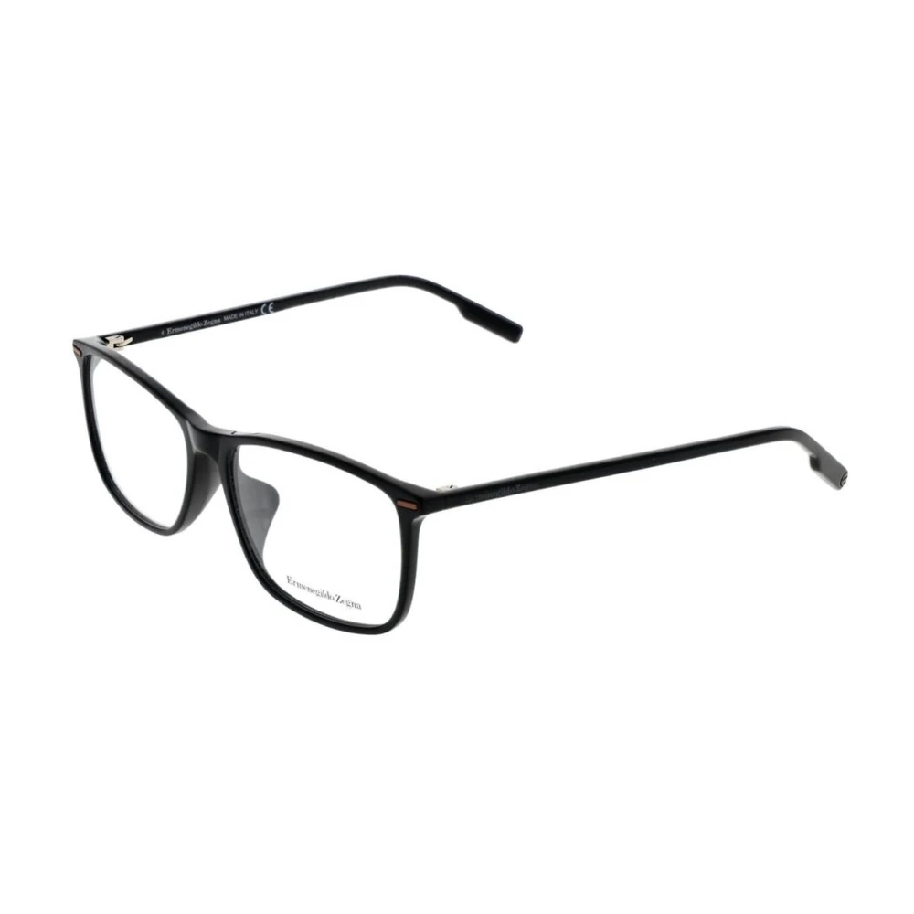 Ermenegildo Zegna Zwarte Rechthoekige Optische Brillen met Demo Lenzen Black Heren
