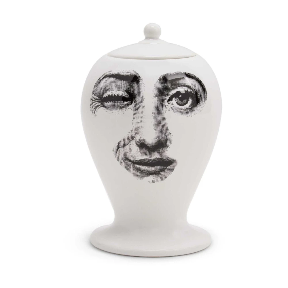 Fornasetti Moderne Zwarte Vaas Multicolor Dames