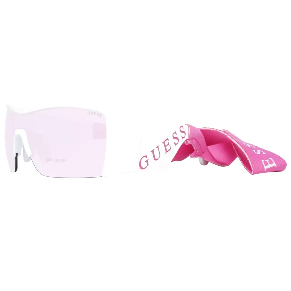 Guess Vita solglasögon för kvinnor med rosa linser White, Unisex