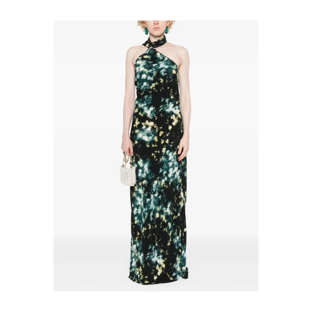 Rotate Birger Christensen Gedrukte Maxi Jurk met Open Rug Multicolor Dames