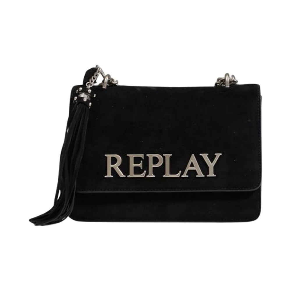 Replay Stijlvolle Polyester Handtas Dames Collectie Black Dames