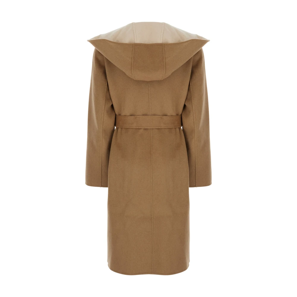 Michael Kors Hooded wollen wikkeljas beige Dames