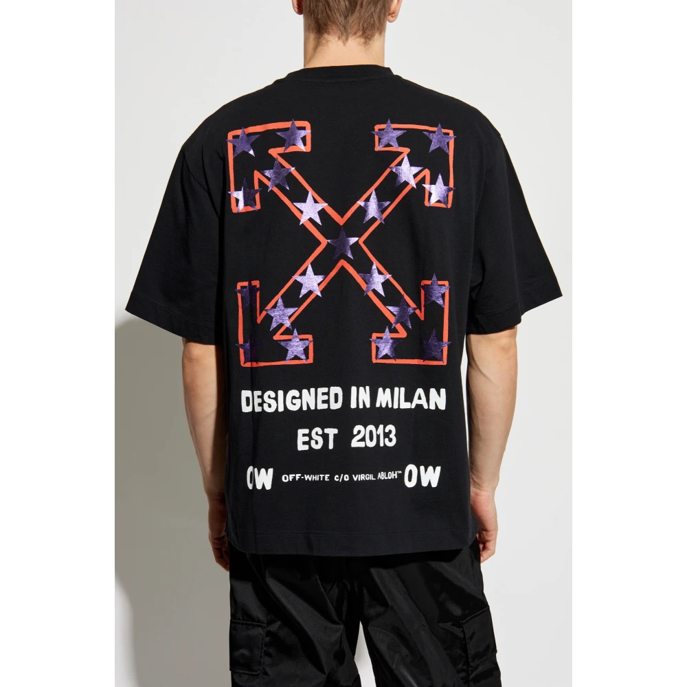 Off White T-shirt met logo Black Heren