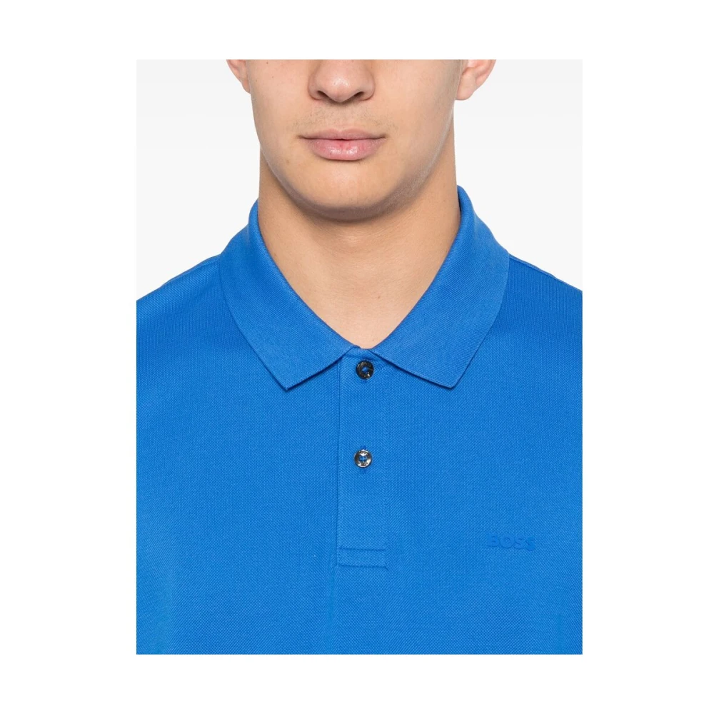 Hugo Boss Blauwe Polo Sweater met Logodetail Blue Heren