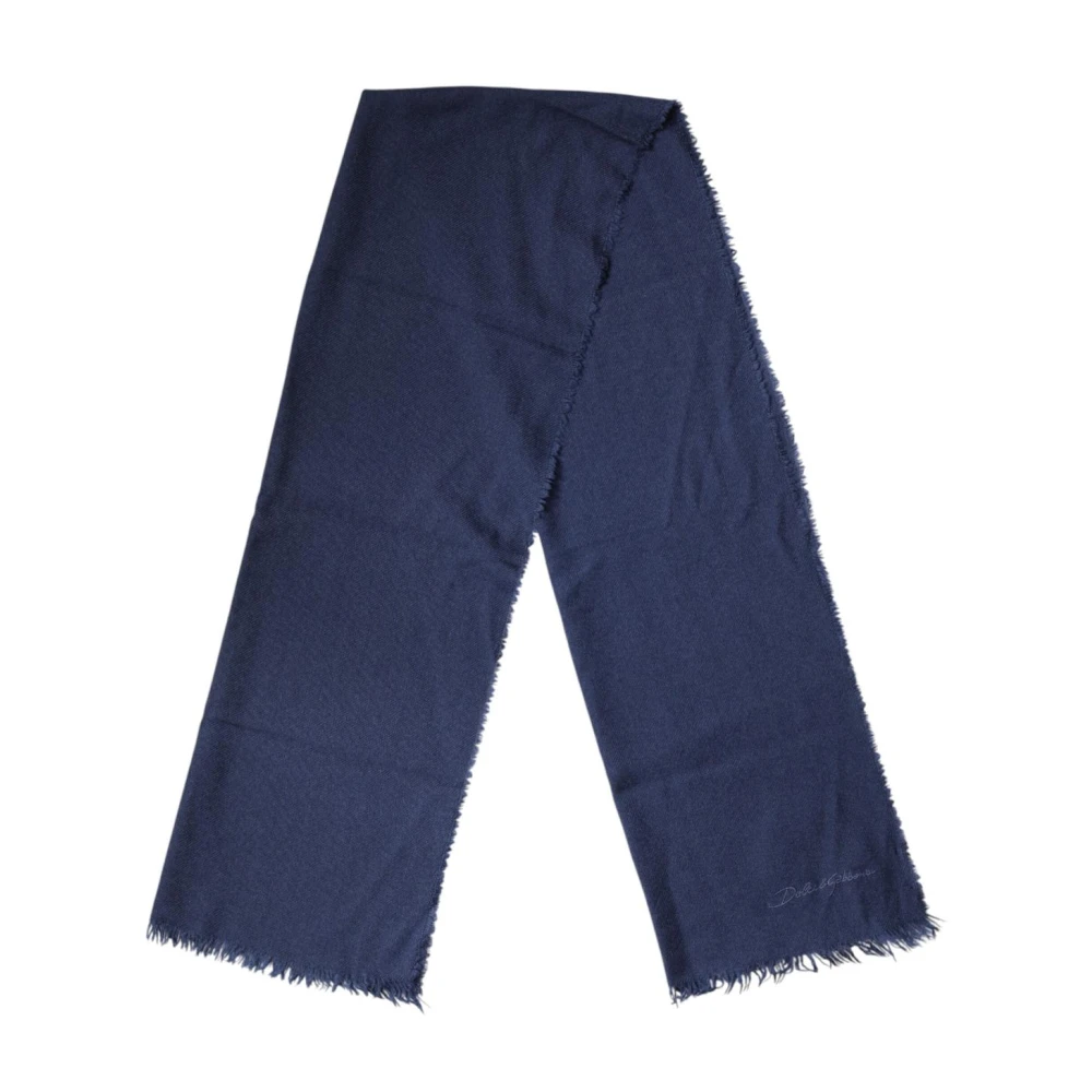 Dolce & Gabbana Uomo Blu - Sciarpa In Cashmere Da Avvolgere Al Collo - Accessories - One Size