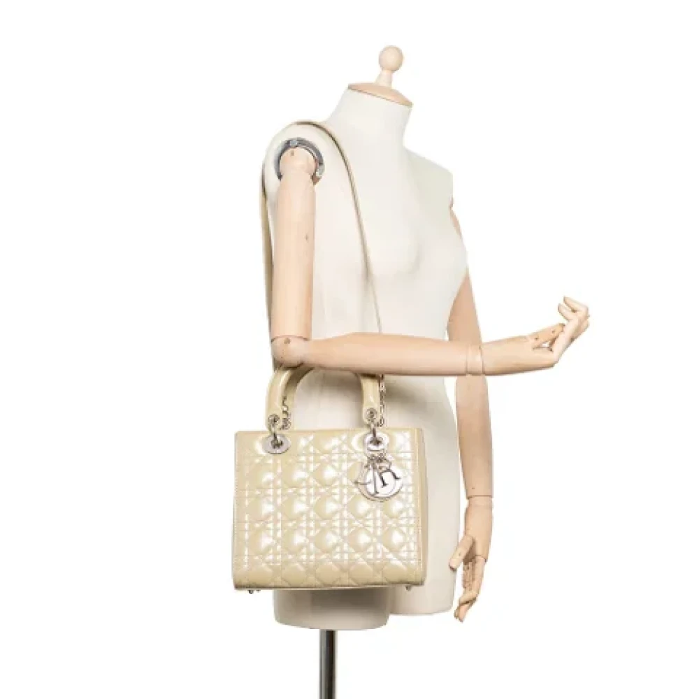 Dior Vintage Pre-owned Leather dior-bags Beige Dames