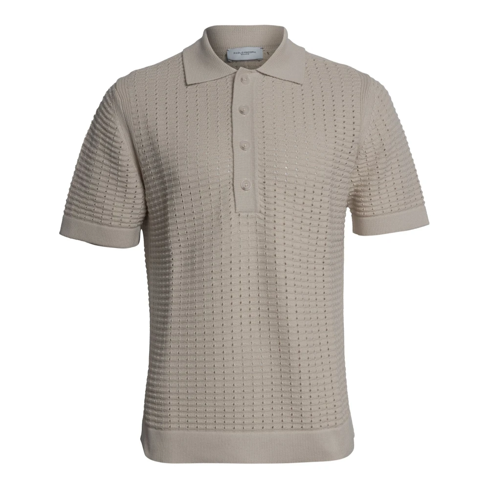 Paolo Pecora Men's Beige Polo Shirts, Xl, Polo