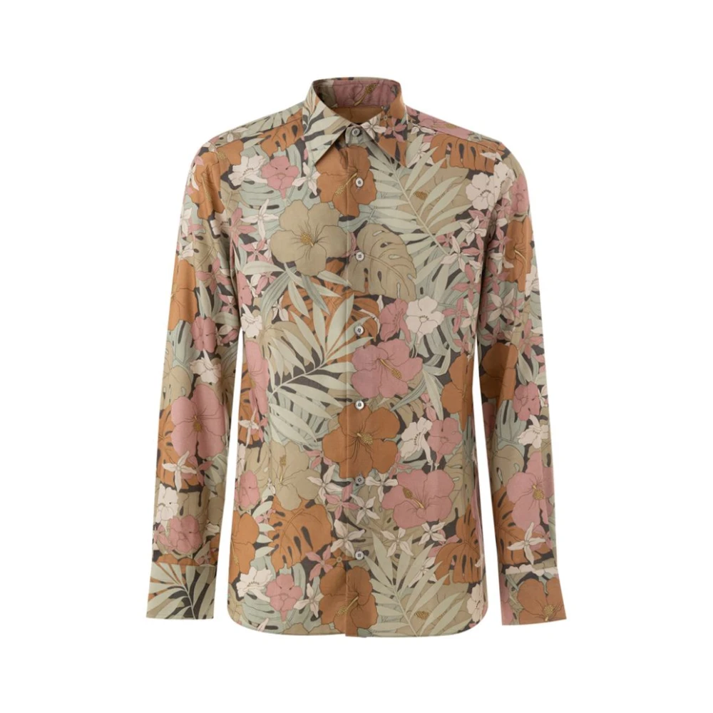 Tom Ford Men's Multicolor Casual Shirts, M, Floral Print Lyocell Shirt