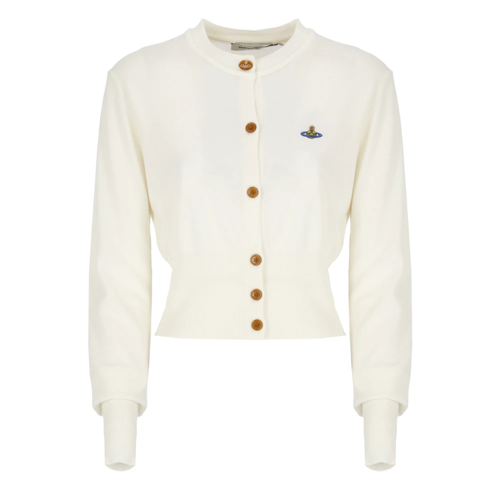 Vivienne Westwood Vit Bomull Kashmir Cardigan Tröja White, Dam