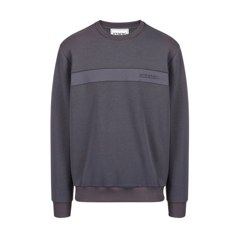 Iceberg Sweatshirt met ronde hals en logo Gray Heren
