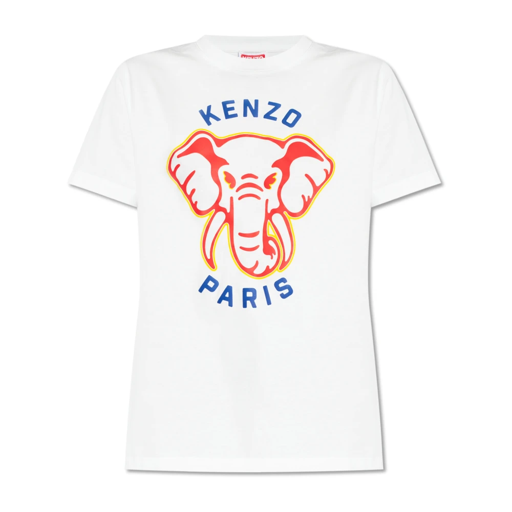 Kenzo Olifant Loose T-Shirt White Dames