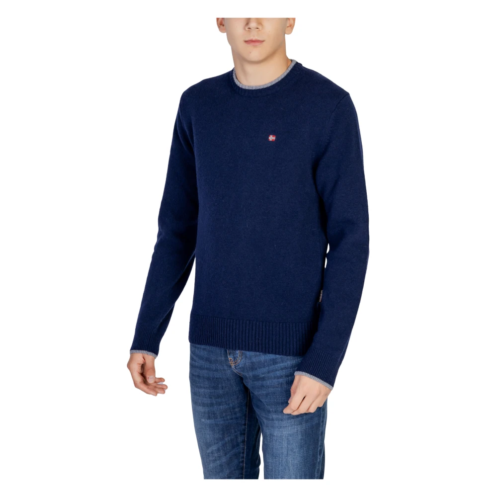 Napapijri Mannen Gebreide Kleding Collectie voor Herfst Winter Blue Heren