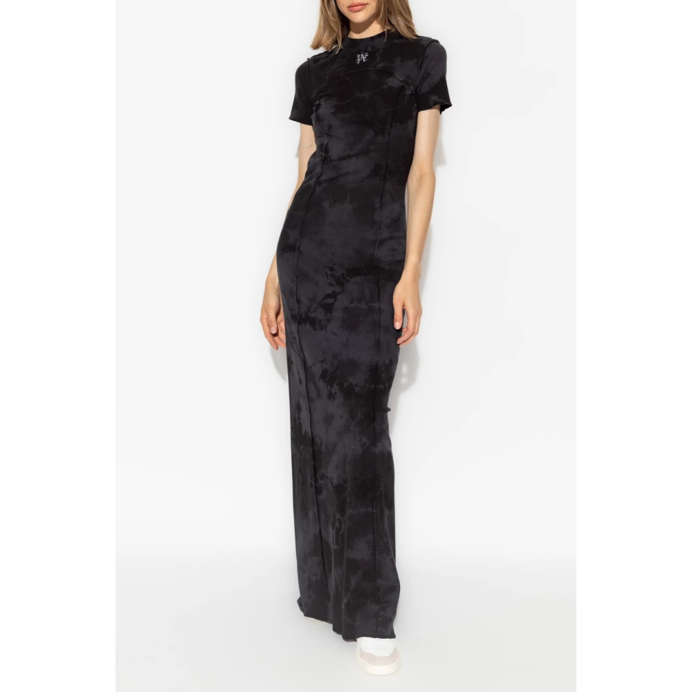 Palm Angels Rugloze Jurk Black Dames