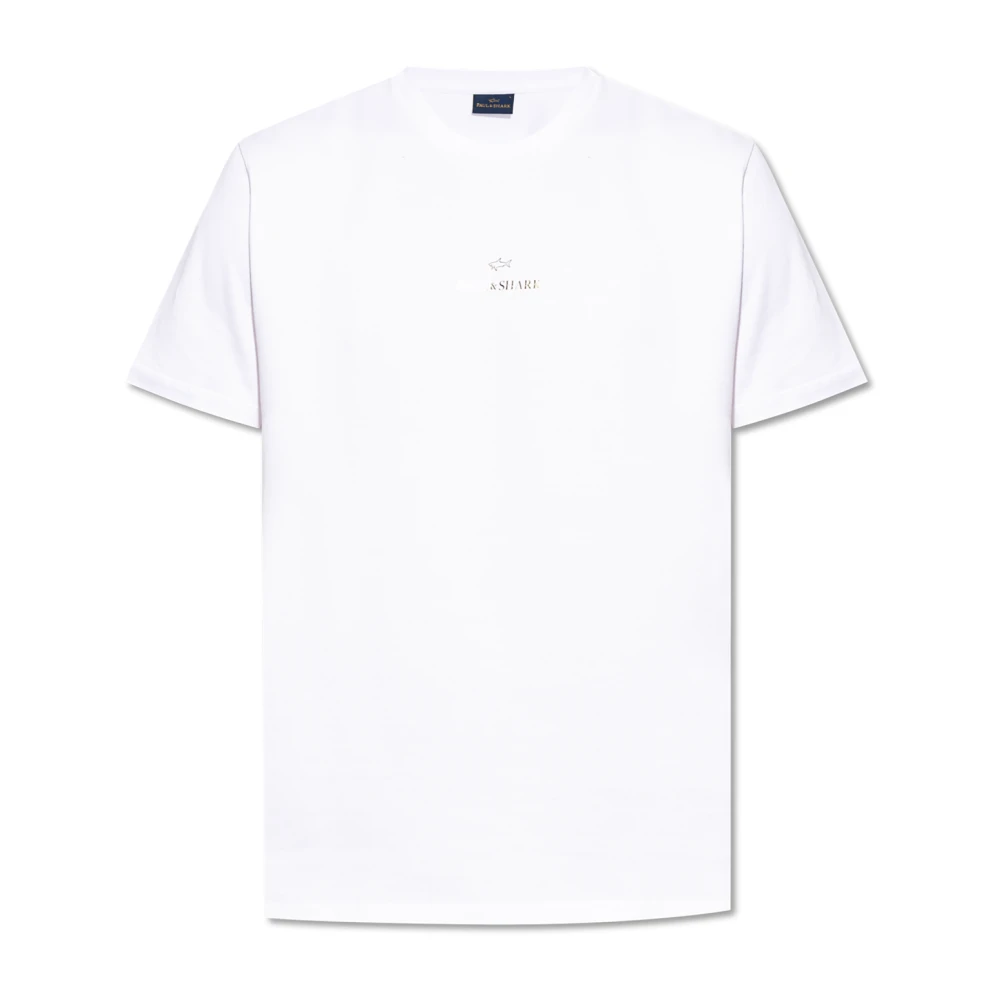 Paul & Shark T-shirt med tryckt logotyp White, Herr