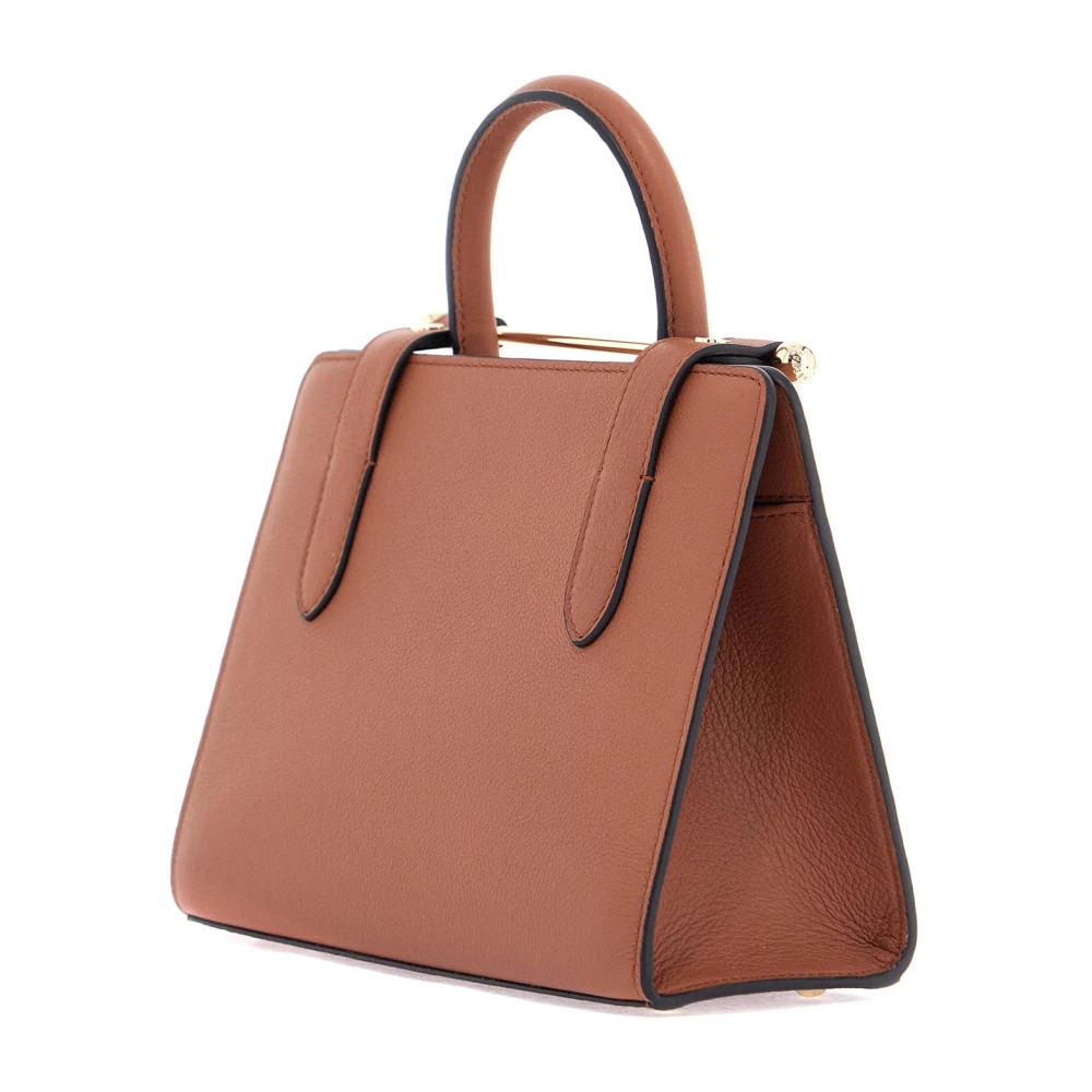 Strathberry Elegante Kastanje Kalfsleren Mini Tote Brown Dames