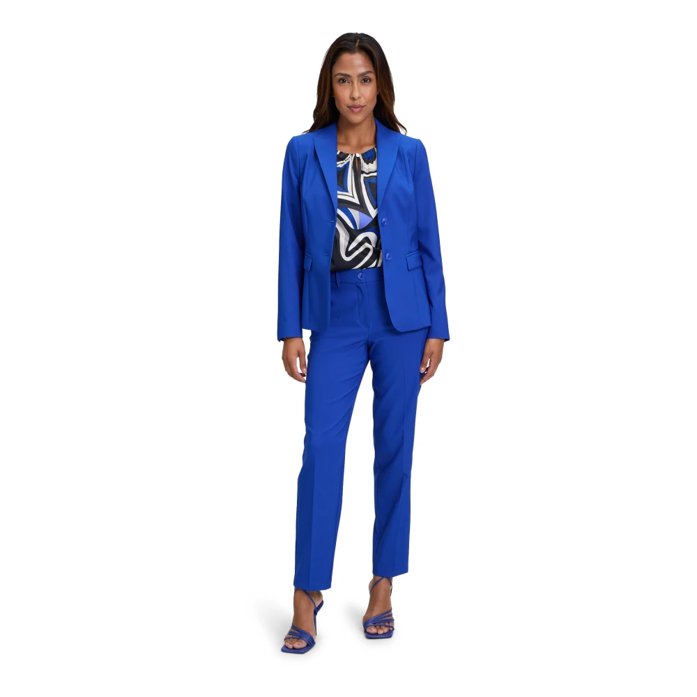 Betty Barclay Klassieke zakelijke broek met vouw Blue Dames