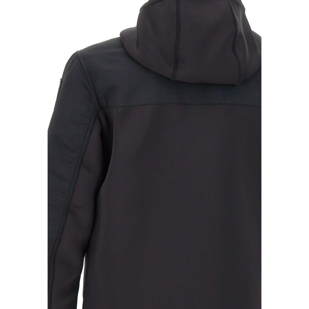 Blauer Zwarte Neopreen Sweatshirt met Taslan Inzetstukken Black Heren
