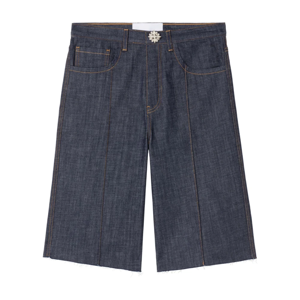 AZ Factory Oversized Denim Jeans met Kristal Knoop Blue Dames