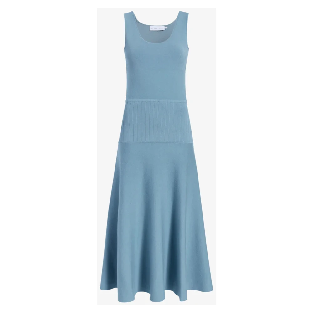 Proenza Schouler Blauwe Gebreide A-Lijn Jurk Blue Dames