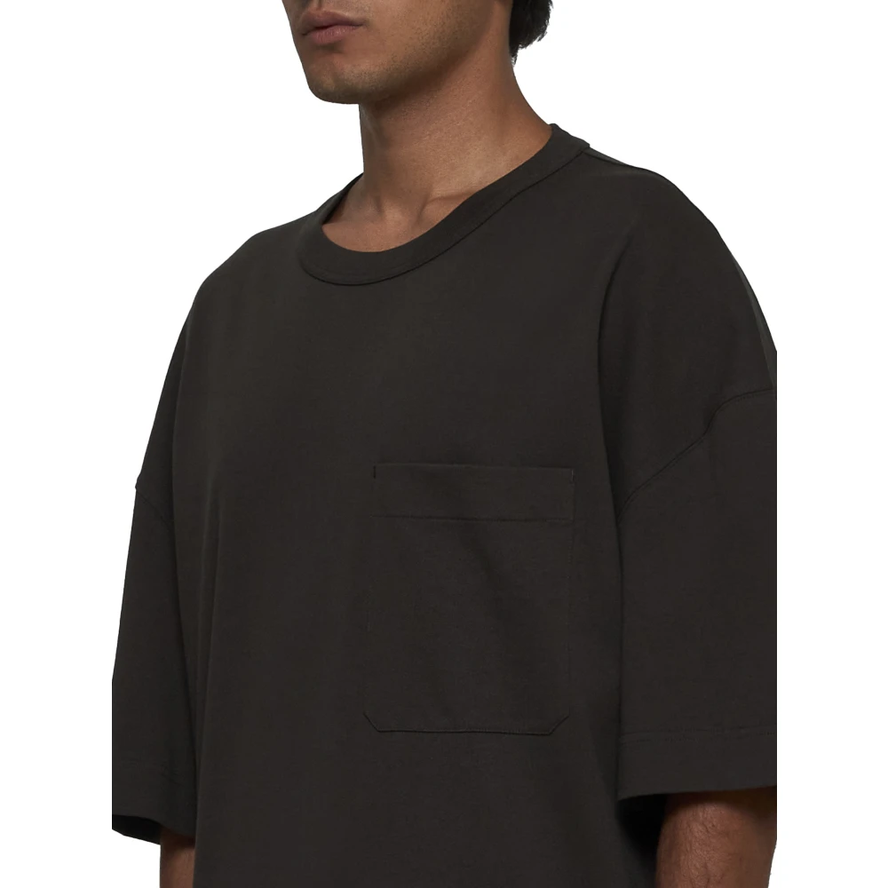 Lemaire Espresso Bruin Katoenen Crew Neck T-shirt Brown Heren