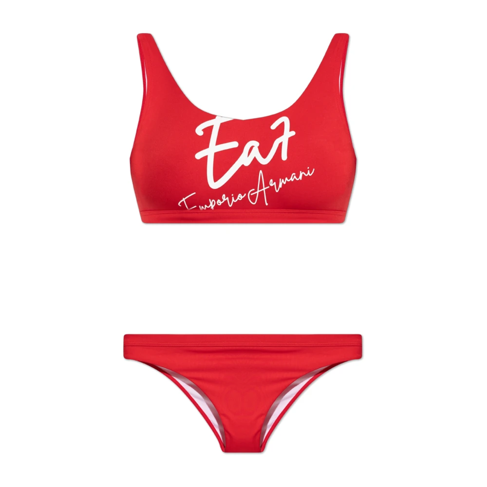 Emporio Armani EA7 Tweedelig badpak Red Dames