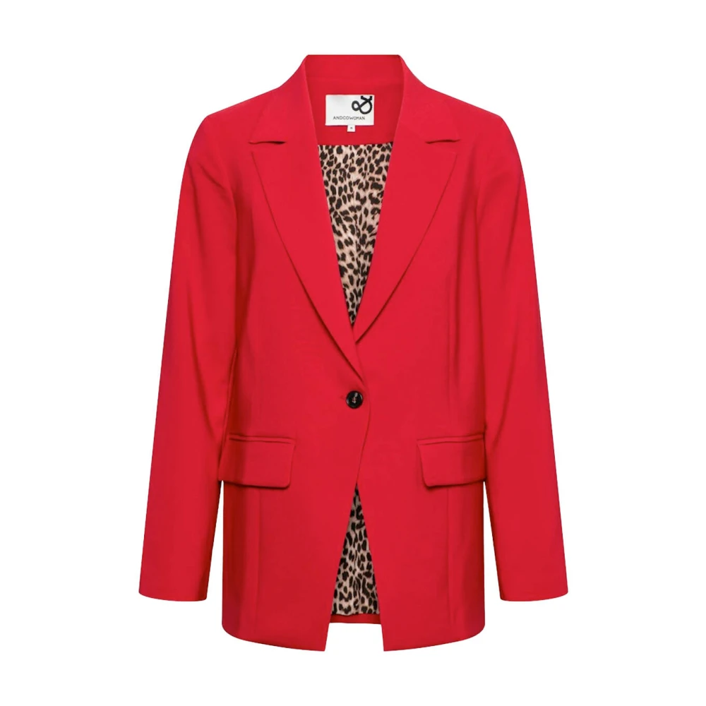 &Co Woman Elegante Blazer met Cristal Detail Red Dames