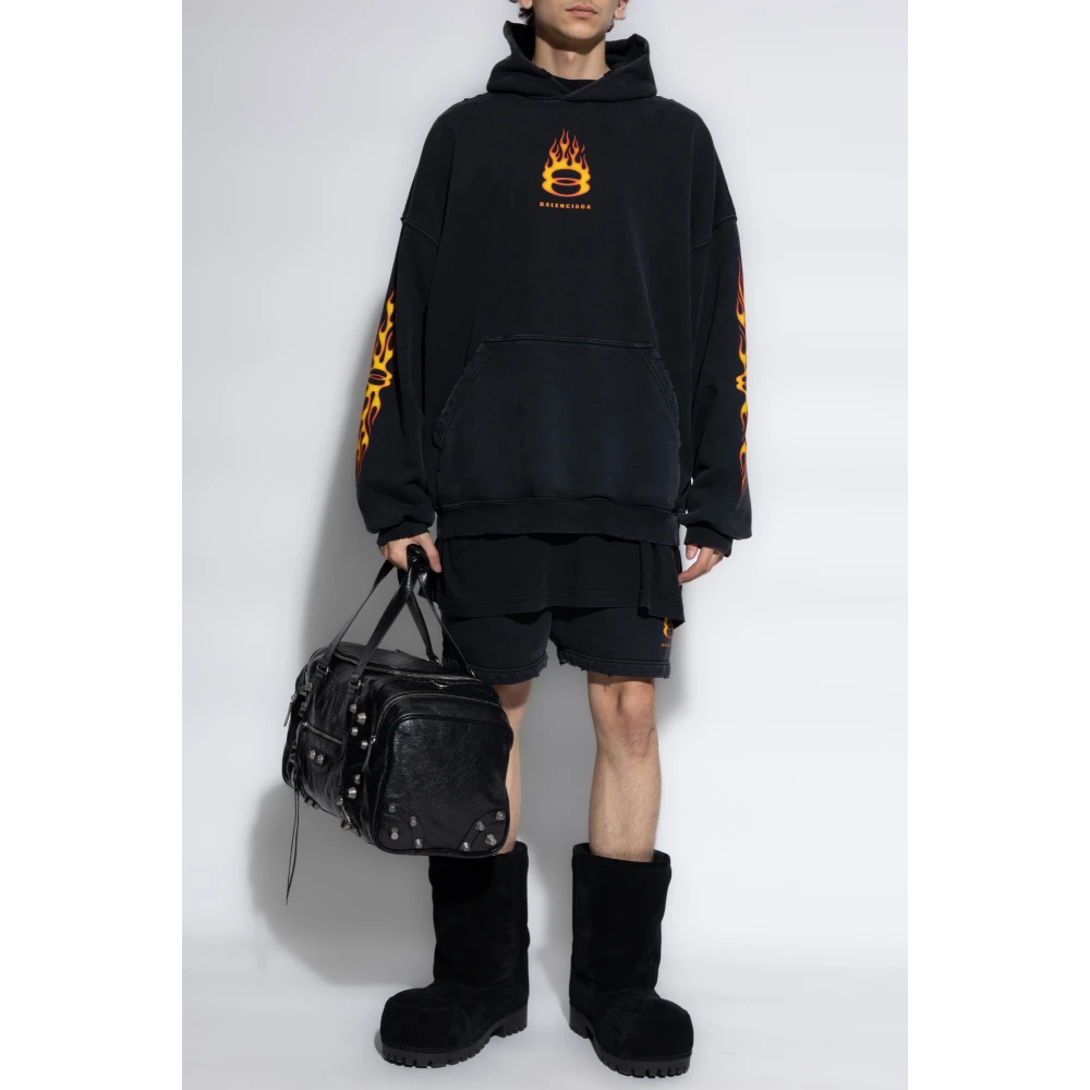 Balenciaga Katoenen hoodie Black Heren