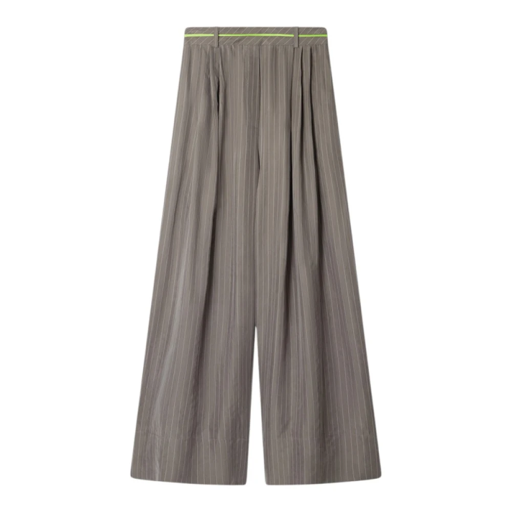 Mes Demoiselles Taupe Gestreepte Wijde Broek Gray Dames