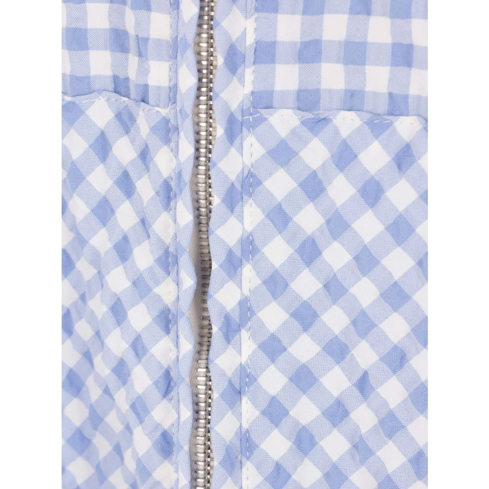 Marni Seersucker Geruite Jas met Logoborduursel Blue Heren