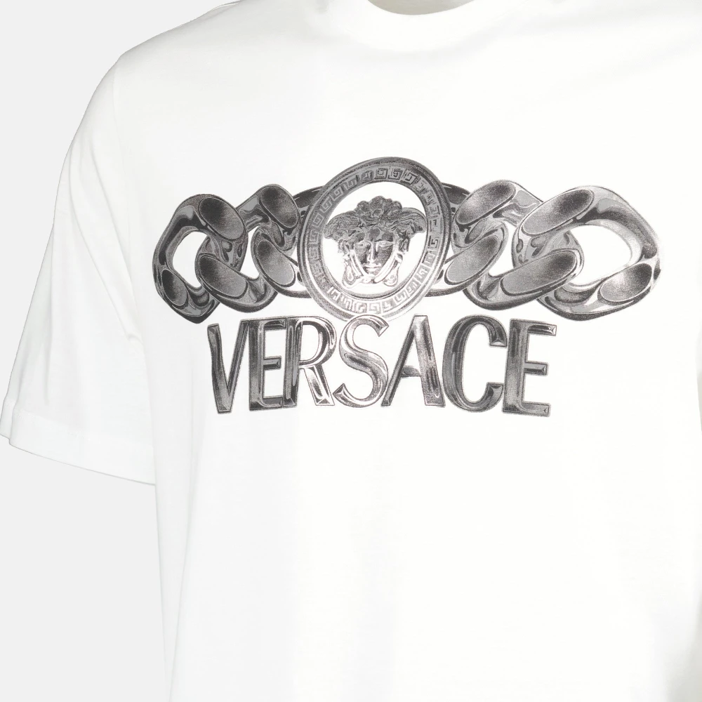 Versace Medusa Chain T-shirt Lente-Zomer 2025 White Heren