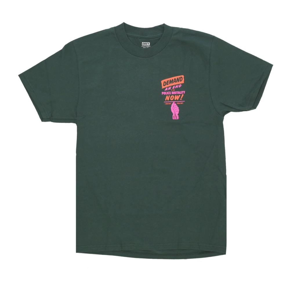 Obey Bosgroene Klassieke Tee Heren T-shirt Green Heren
