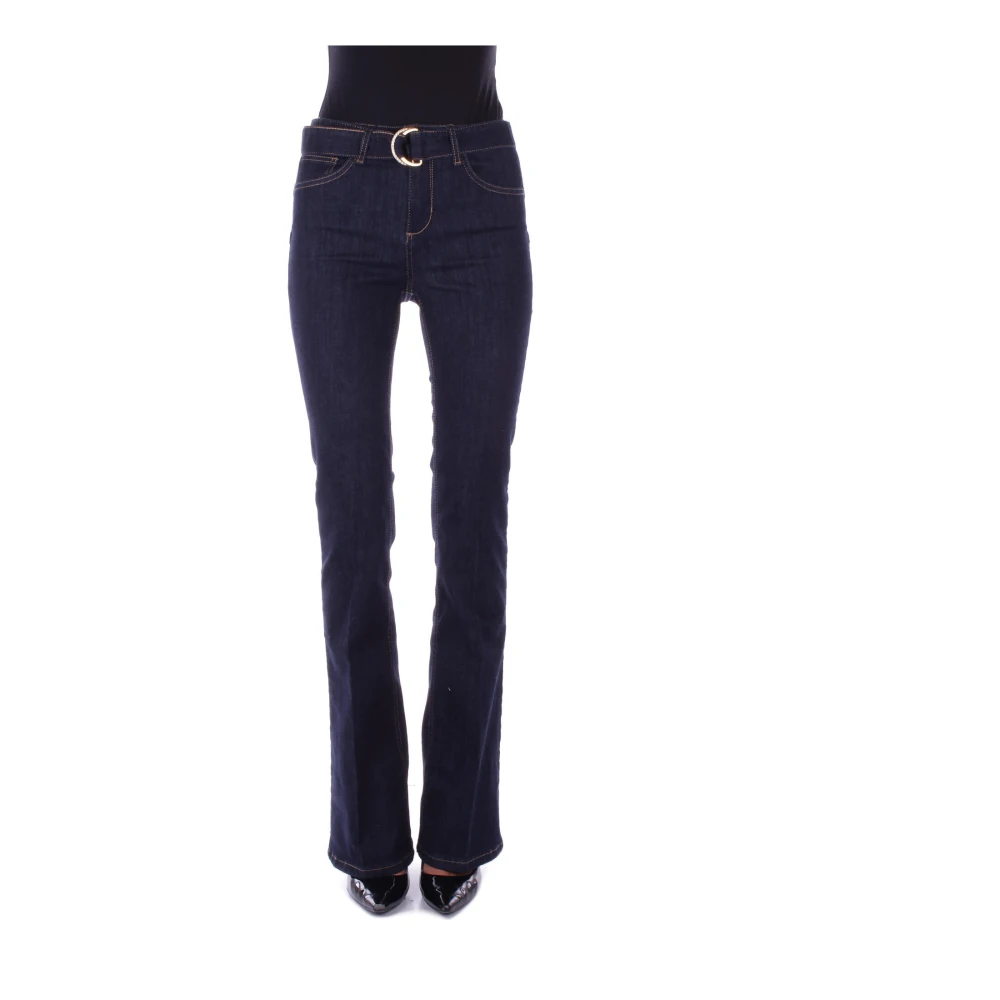 Liu Jo Blauwe Slim Fit Jeans Logo Achterkant Blue Dames