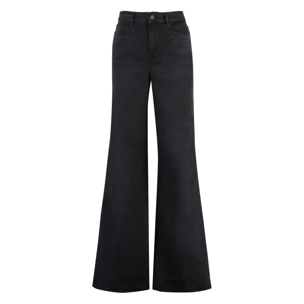 Frame Stilfulla Wide-Leg Jeans Black, Dam