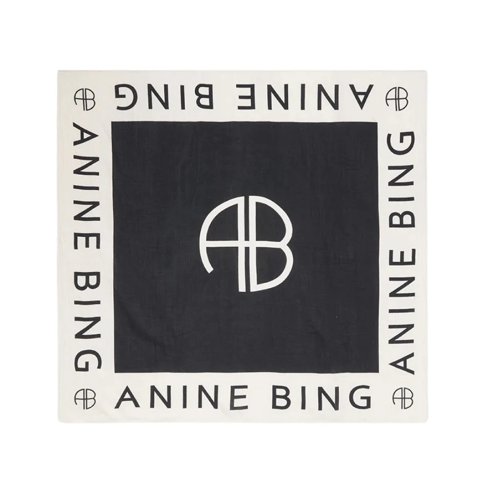 Anine Bing Praia Sarong Tryckt Sjal Black, Dam