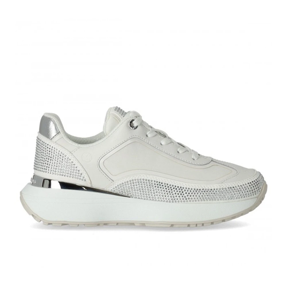 Michael Kors Witte Leren Sneakers met Strass Dames Schoenen