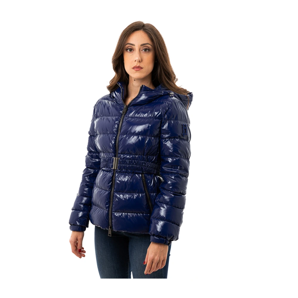 Herno Gewatteerde jas met afneembare riem Blue Dames