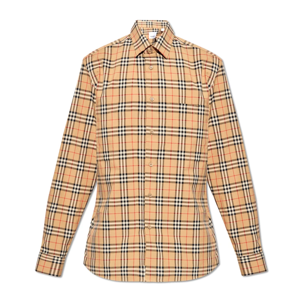 Burberry Vintage Check Katoenen Overhemd Beige Heren