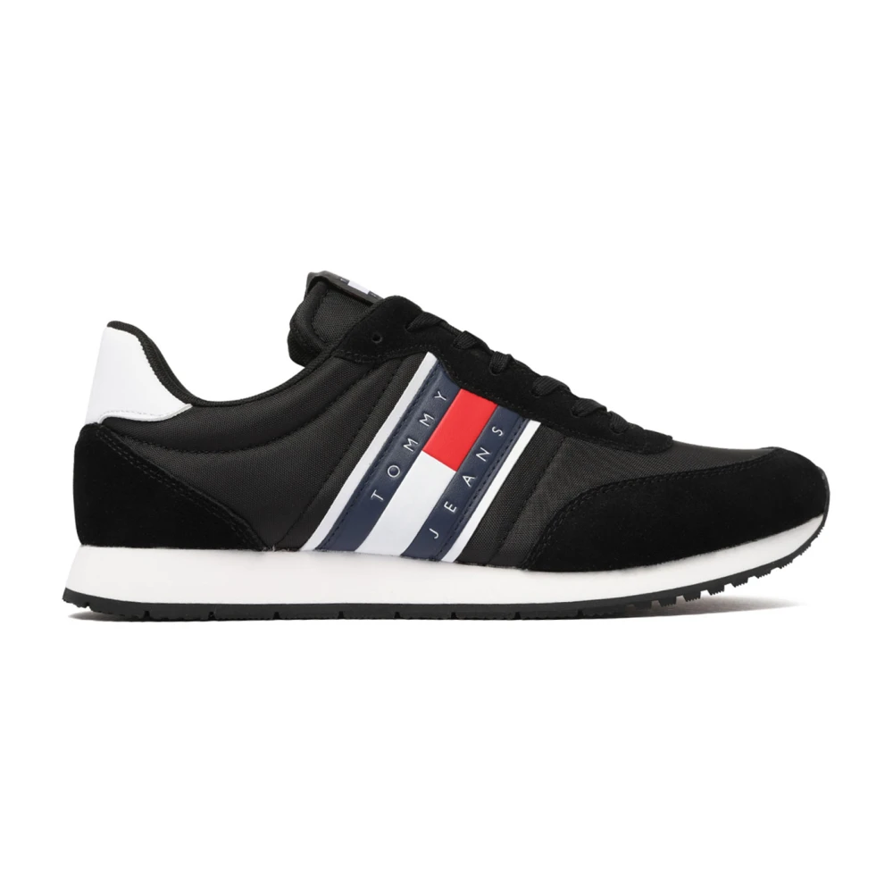 Tommy Hilfiger Men's Black Sneakers, 10 Uk, Trainers Ripstop Design Logo