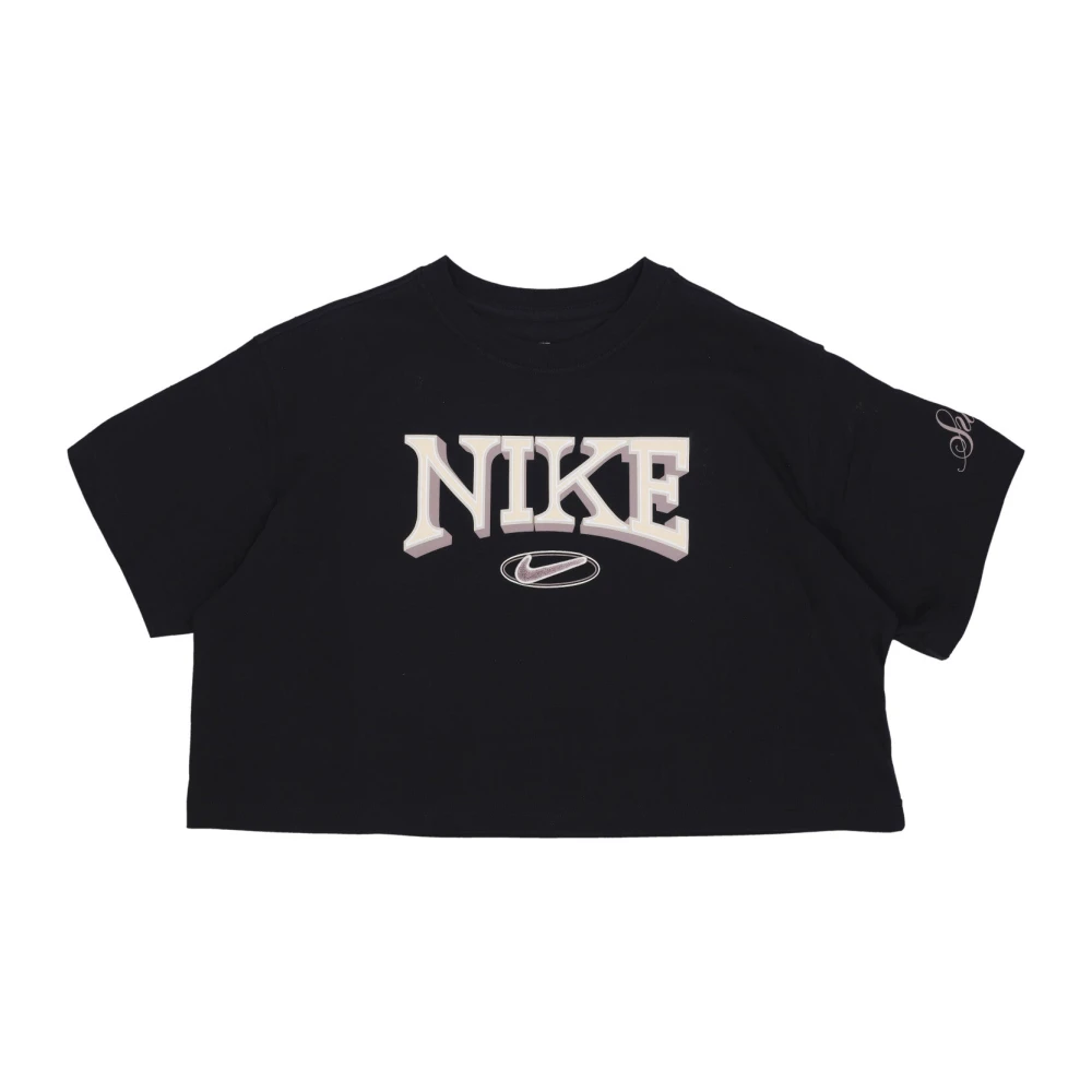 Nike Women's Black T-Shirts, S, Sportswear Varsity Tee