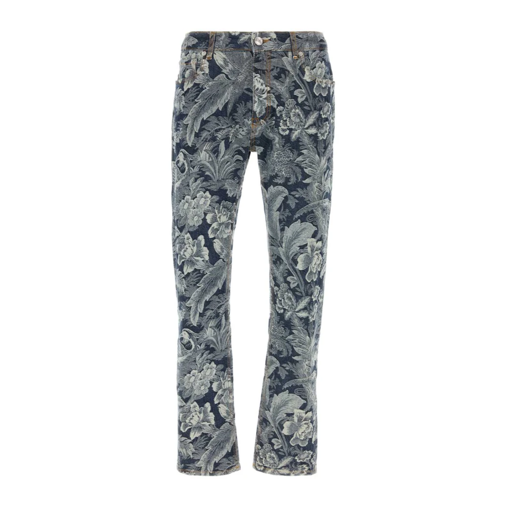 Etro Broderade Denim Jeans Multicolor, Herr