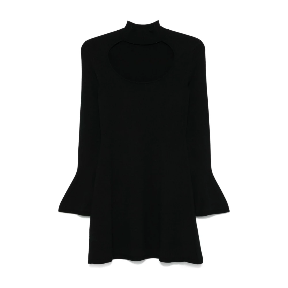 Federica Tosi Zwarte Cut Out Viscose Jurk Black Dames