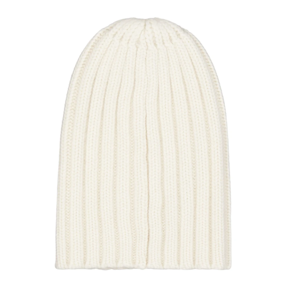 Laneus Alpaca Ribgebreide Beanie Muts Beige Unisex