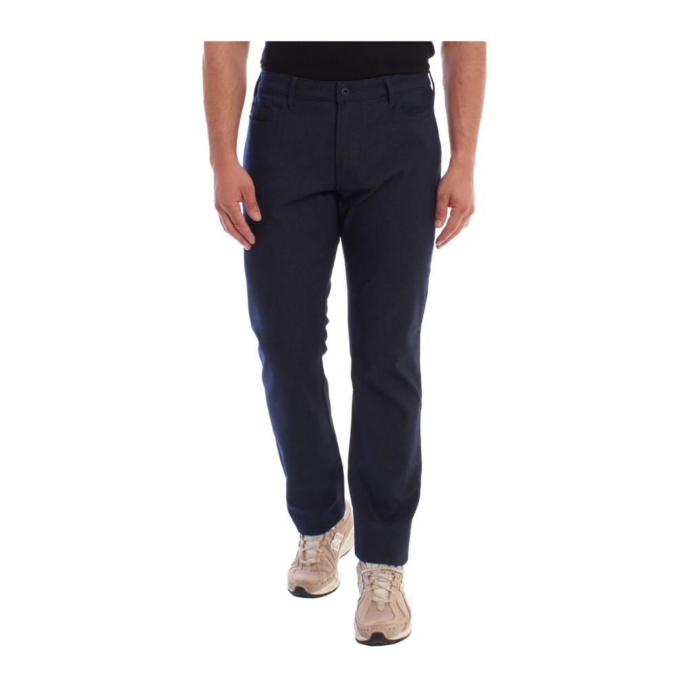 Emporio Armani Slim Fit Denim Broek met Kenmerkende Details Blue Heren