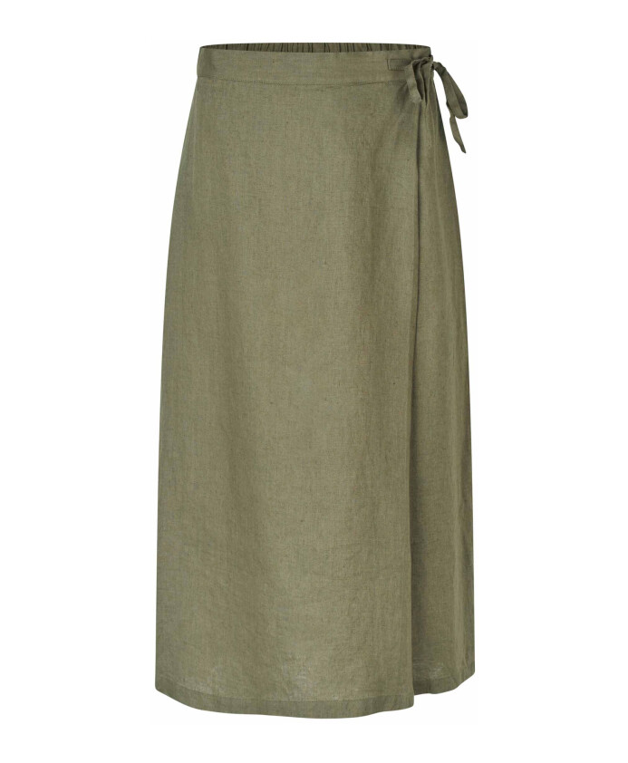 green-linen-wrap-skirt-classic-style