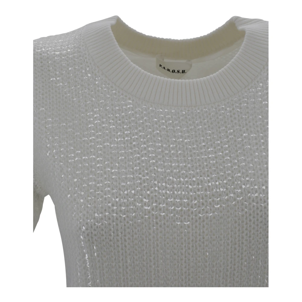 P.a.r.o.s.h. Paillet Ronde hals Sweater in Room Beige Dames