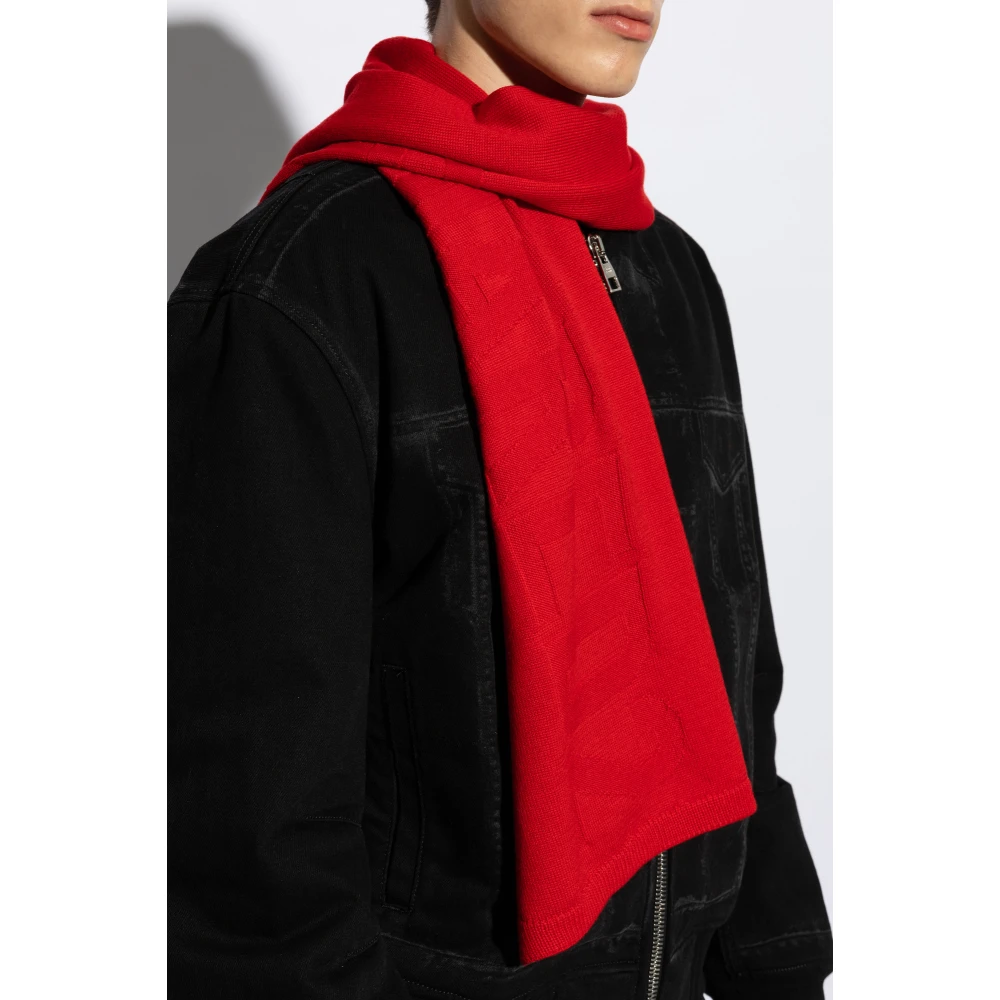 Dsquared2 Wollen sjaal met logo Red Heren