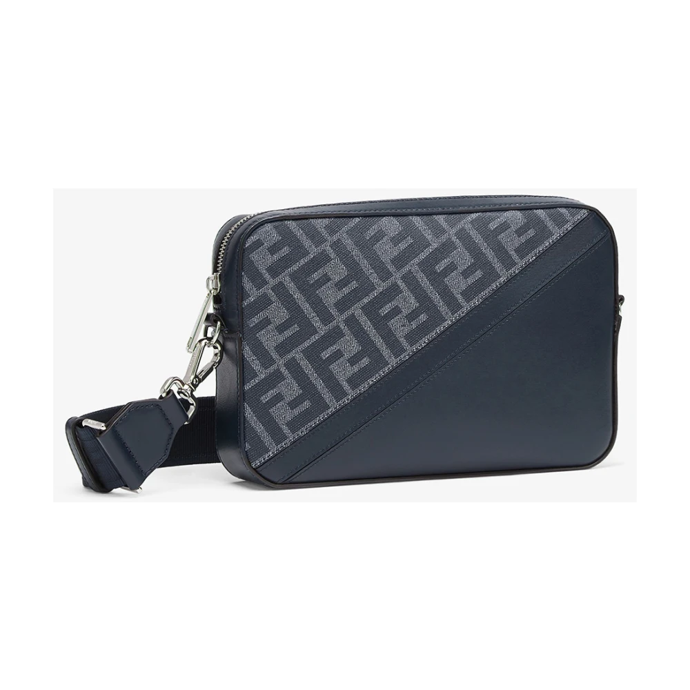 Fendi Blauwe Denim Compacte Schoudertas Blue Heren