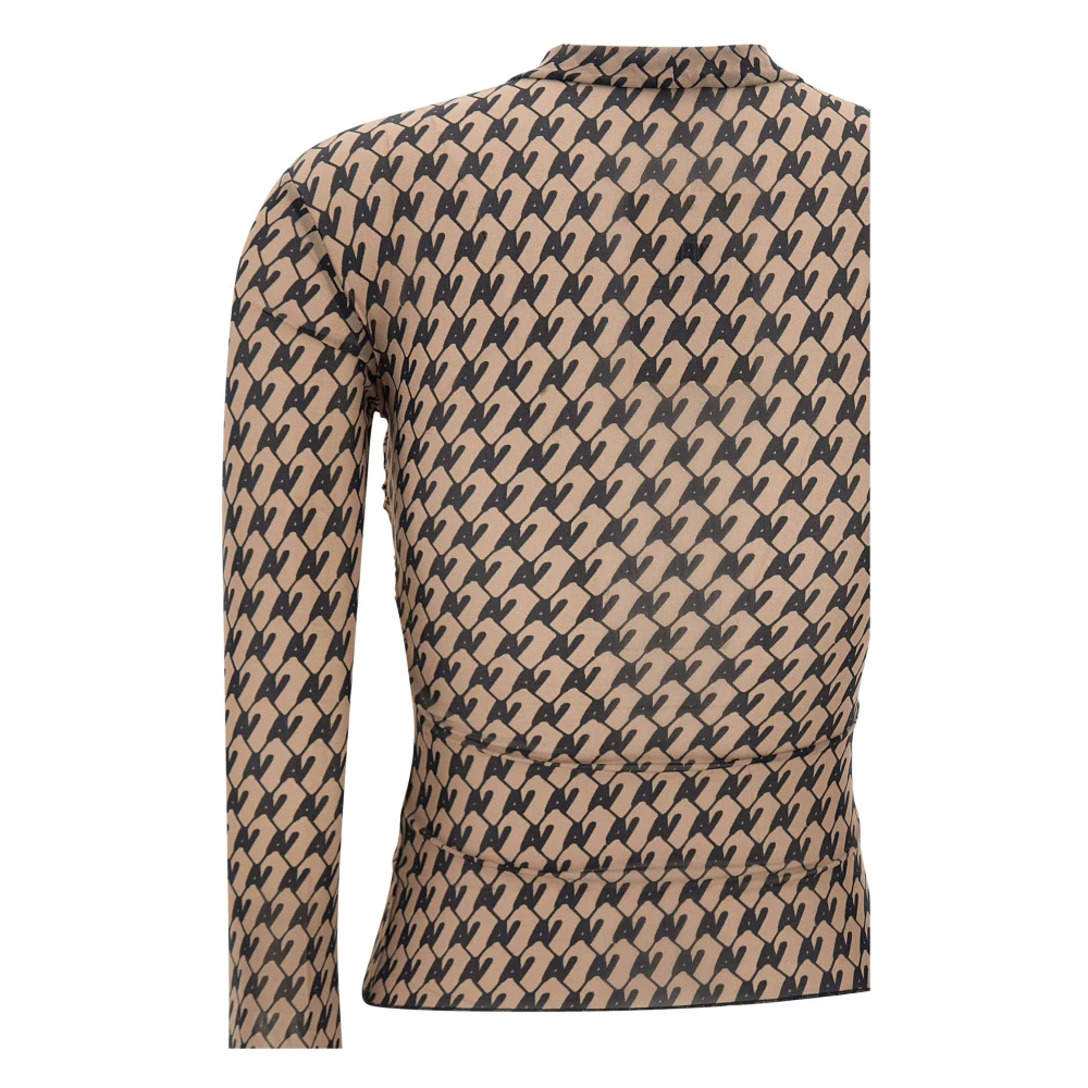 Avavav Monogram Logo Sweater Top Beige Dames